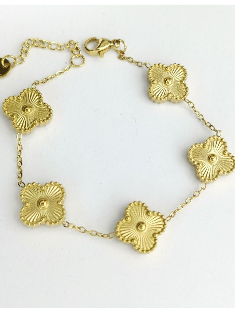 Premium  flower  Bracelet in gold Over Stainless Steel 🆕 7-8"